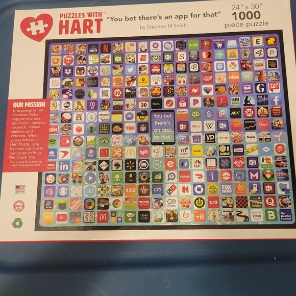 Hart Jigsaw Puzzle-"YOU BET THERE IS AN APP FOR THAT" - 1000 PIECES -GREAT FUN! - Picture 9 of 9
